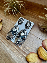 Load image into Gallery viewer, Sterling Silver Dangle Earrings – Native Made by Leander &amp; Rhonda Largo, USA