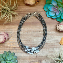Load image into Gallery viewer, White Buffalo Nugget &amp; Sterling Silver Torpedo Necklace