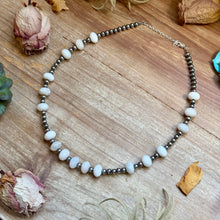 Load image into Gallery viewer, Faceted Moonstone &amp; Sterling Silver Pearl Necklace