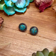 Load image into Gallery viewer, MJ Round Turquoise Stud Earrings
