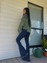 Load image into Gallery viewer, Farrah Denim Distressed High Waisted Flares - Dark Wash