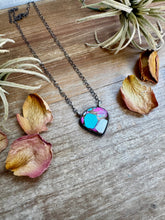 Load image into Gallery viewer, Cotton Candy Turquoise Bar Necklace – Freeform Shape – 18" Sterling Chain – Tia Long, Navajo Handmade