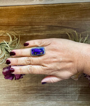 Load image into Gallery viewer, Purple Dahlia Ring – Sterling Silver – Native Made by M. Spencer – Size 8