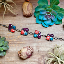Load image into Gallery viewer, One-of-a-Kind Turquoise &amp; Spiny Oyster Three-Charm Choker