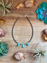 Load image into Gallery viewer, Turquoise Teardrop &amp; Freshwater Pearl Necklace