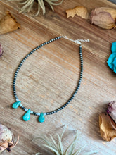 Load image into Gallery viewer, Turquoise Teardrop &amp; Freshwater Pearl Necklace