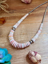 Load image into Gallery viewer, 22-Inch Graduated Pink Conch &amp; Sterling Silver Pearl Necklace