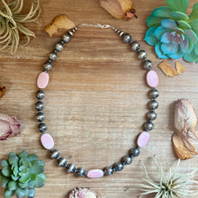 Load image into Gallery viewer, Pink Conch Oval &amp; Sterling Silver Pearl Necklace