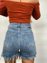 Load image into Gallery viewer, On The Go Distressed Shorts- Medium Wash