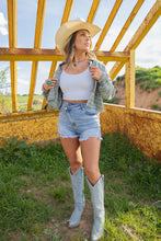 Load image into Gallery viewer, Lindsey Asymmetrical Distressed Shorts- Medium Wash