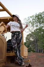 Load image into Gallery viewer, Fiona High Waisted Bell Bottom Flare Jeans - Woodland Green Camo