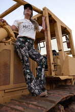 Load image into Gallery viewer, Fiona High Waisted Bell Bottom Flare Jeans - Woodland Green Camo