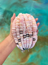 Load image into Gallery viewer, 22-Inch Graduated Pink Conch &amp; Sterling Silver Pearl Necklace