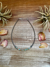 Load image into Gallery viewer, Sterling Silver Pearl Choker with Turquoise &amp; Spiny Oyster Heishi