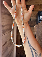 Load image into Gallery viewer, 17-Inch Sterling Silver Pearl &amp; Spiny Oyster Necklace