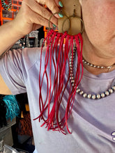 Load image into Gallery viewer, 11 options Deer Skin Leather Hoop Earrings – 11"