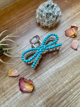 Load image into Gallery viewer, Turquoise magnesite bead bow hair clips