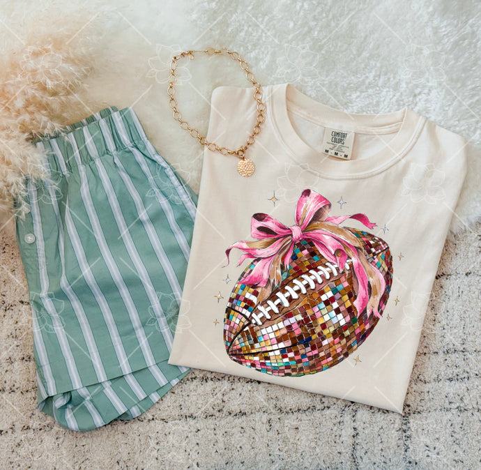 Faux Mosaic Football With Bow