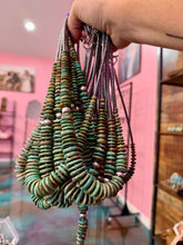 Load image into Gallery viewer, Graduated Green Turquoise Necklace 22 inch