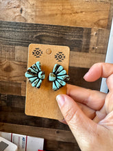 Load image into Gallery viewer, Blue Concho Stud Earrings