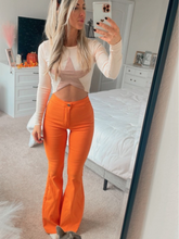 Load image into Gallery viewer, Fiona High Waisted Bell Bottom Flare Jeans - Orange
