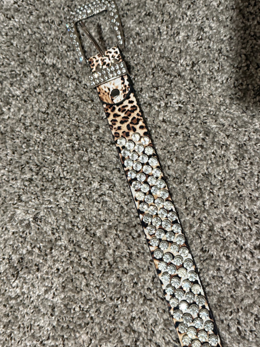 Leopard Rhinestone Belt