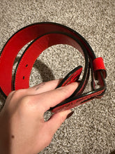 Load image into Gallery viewer, Red Leather Tooled Belt