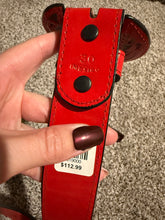 Load image into Gallery viewer, Red Leather Tooled Belt
