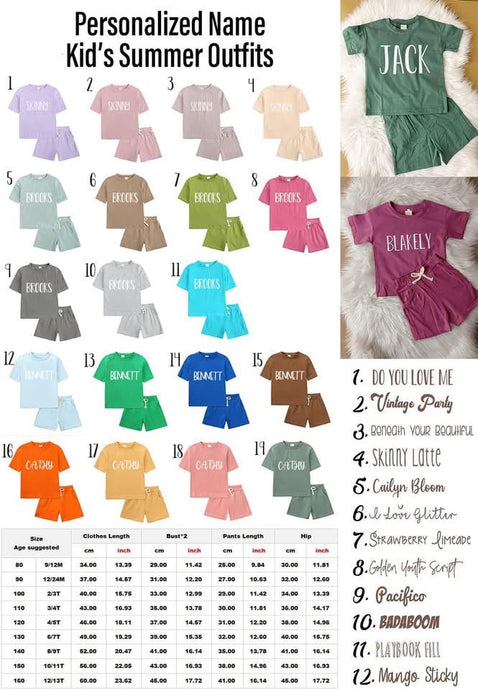 Personalized Name Summer Sets