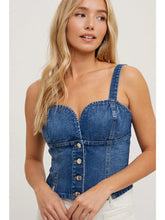 Load image into Gallery viewer, Retro Sweetheart Denim Top