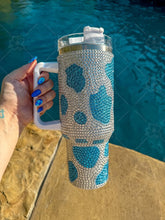 Load image into Gallery viewer, Cowprint Rhinestone Tumblers