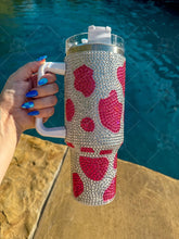 Load image into Gallery viewer, Cowprint Rhinestone Tumblers