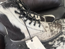 Load image into Gallery viewer, Myra Cowhide Combat Boots-Black