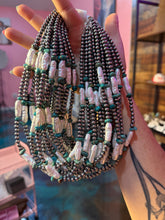 Load image into Gallery viewer, 18-Inch Turquoise, White Freshwater Pearl Necklace