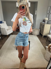 Load image into Gallery viewer, Lindsey Asymmetrical Distressed Shorts- Medium Wash