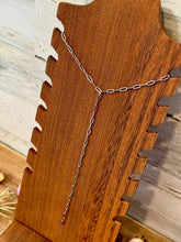 Load image into Gallery viewer, Silver Lariat necklace - paperclip chain