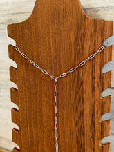 Load image into Gallery viewer, Silver Lariat necklace - paperclip chain