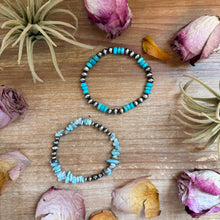 Load image into Gallery viewer, Sterling Silver Mini Wolf Stretchy Bracelet Bundle (Set of 2) –  Mixed Stone