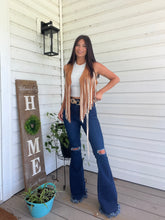 Load image into Gallery viewer, Farrah Denim Distressed High Waisted Flares - Medium Wash