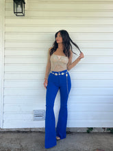 Load image into Gallery viewer, Fiona High Waisted Bell Bottom Flare Jeans - Royal Blue