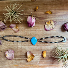 Load image into Gallery viewer, Double Strand Sterling Silver &amp; Turquoise Choker – 13” + Extender – 6 mm Pearls