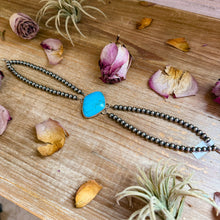 Load image into Gallery viewer, Double Strand Sterling Silver &amp; Turquoise Choker – 13” + Extender – 6 mm Pearls