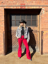 Load image into Gallery viewer, Fiona High Waisted Bell Bottom Flare Jeans -  Burgundy