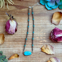 Load image into Gallery viewer, Sterling Silver &amp; Turquoise Choker – 13” + Extender