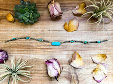Load image into Gallery viewer, Sterling Silver &amp; Turquoise Choker – 13” + Extender – In-House Silversmithing – Real Turquoise &amp; Spiny Oyster Options