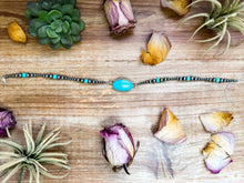 Load image into Gallery viewer, Sterling Silver &amp; Turquoise Choker – 13” + Extender – In-House Silversmithing – Real Turquoise &amp; Spiny Oyster Options