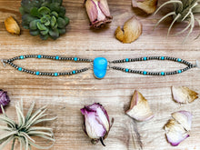 Load image into Gallery viewer, Sterling Silver &amp; Turquoise Choker – 13” + Extender – In-House Silversmithing – Real Turquoise &amp; Spiny Oyster Options
