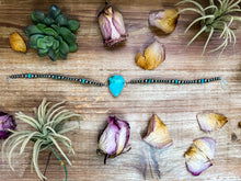 Load image into Gallery viewer, Sterling Silver &amp; Turquoise Choker – 13” + Extender – In-House Silversmithing – Real Turquoise &amp; Spiny Oyster Options