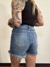 Load image into Gallery viewer, On The Go Distressed Shorts- Medium Wash