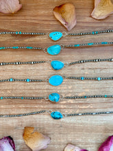 Load image into Gallery viewer, Sterling Silver Pearl &amp; Turquoise Choker – 13” + 2” Extender – In-House Silversmithing – One of a Kind